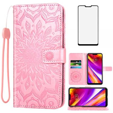 Imagem de Capa de telefone para LG G7 ThinQ carteira com protetor de tela de vidro temperado e capa flip de couro suporte para cartão celular LGG7 One G 7 Plus LG7 Fit LG7ThinQ 7G Thin Q G7+ G7thinq LGG7thinq