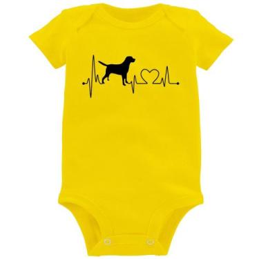 Imagem de Body Bebê Cachorro Batimentos Cardíacos - Foca na Moda, Amarelo, GG