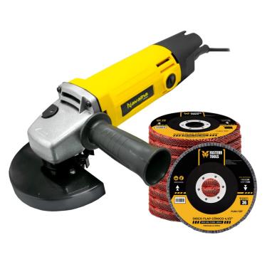 Imagem de Esmerilhadeira Navalha 600W 110V Com Kit de 10 unidades Disco Flap Fasterr