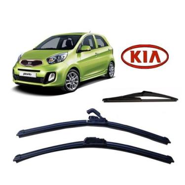 Imagem de Kit 3 Palhetas Limpador de Parabrisa Dianteiro + Traseiro Kia Picanto 