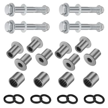 Imagem de JAVIK Kit de vedação de rolamento de buchas dianteiras superiores A com parafuso compatível com Kawasaki KFX400 para Suzuki Quadsport Z 400 LT-Z400 para Arctic Cat 400 DVX OEM # 52455-07G00 92026-S095