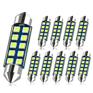 Imagem de DODOFUN 41 MM 42 MM Festoon 211-2 569 578 6411 Cor Azul Gelo Lâmpadas LED Extra Brilhantes para Luzes Interiores de Carro Mapa Cúpula Porta Porta-malas Luz de cortesia 10-SMD Chipset Canbus Livre de