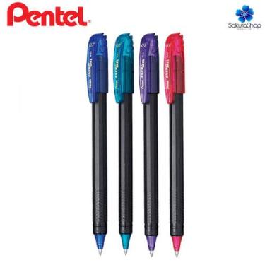Imagem de Kit 4 Caneta Gel EnerGel Makkuro PENTEL 0.7 mm