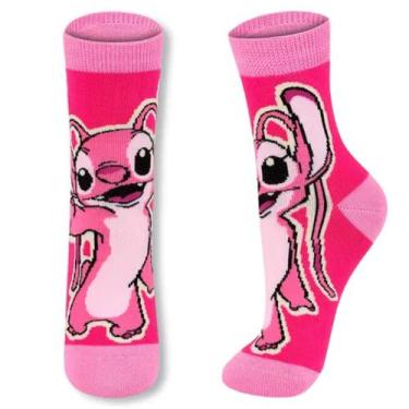 Imagem de Meia Infantil Juvenil Disney Stitch e Angel Lupo, 24-29, 5450, Rosa