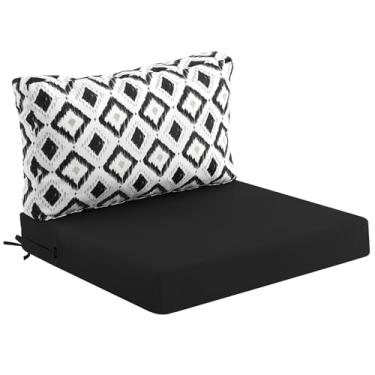Imagem de idee-home Almofadas externas para móveis de pátio, almofada de assento ao ar livre, à prova d'água Hampton Bay Almofadas de substituição para cadeira de sofá para jardim, gramado, quintal, 67 x 67 cm,