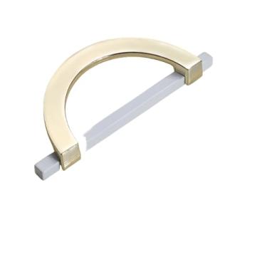 Imagem de Armário de cozinha Armazenamento Branco Porta Armário Alças Gaveta Guarda-roupa Alça Semicircular Rodada Porta Puxadores Maçanetas Hardware, Ouro branco 128mm