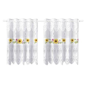 Imagem de Cortina Pia Vitro Stilo Renda Cozinha 1,60X0,80 Alt