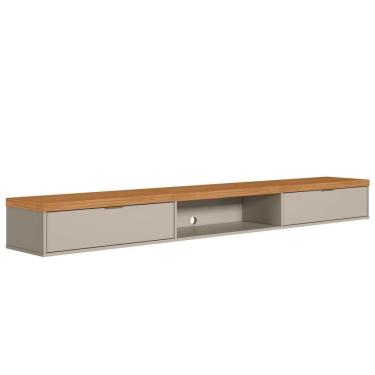 Imagem de Bancada Suspensa Rack Para Sala 218Cm Prime L06 Nature/Off White - Mpozenato