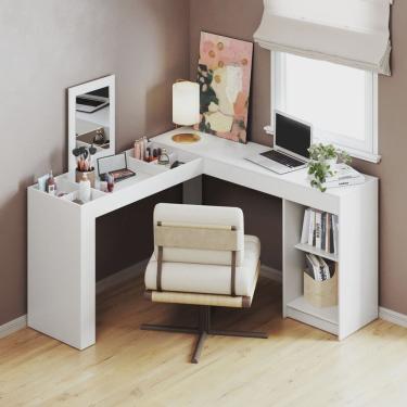 Imagem de Escrivaninha Penteadeira em L Organizadora de Canto