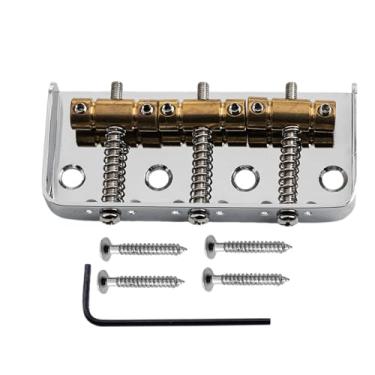 Imagem de DIAO79NI 3 selas de latão compensado ponte curta fixa para guitarra elétrica vintage Tele TL Telecaster (cromada)