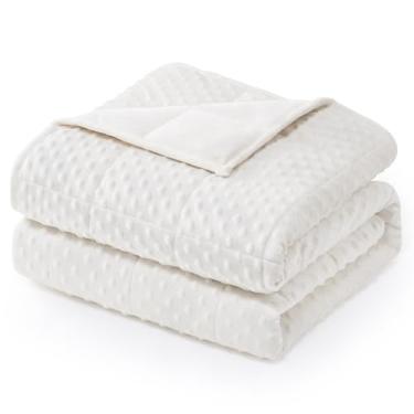 Imagem de Wemore Cobertor ponderado de bolinhas para adultos tamanho solteiro 6,8 kg, cobertor pesado macio para alívio do estresse e promoção do sono, cobertor respirável para todas as estações com contas de