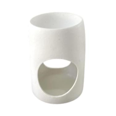 Imagem de Ｂｅｓｇａ Queimador de óleo essencial de cerâmica, queimador de cera, queimador de aroma, difusor de óleo, luz de chá, suporte de vela para mesa, presente de, Branco