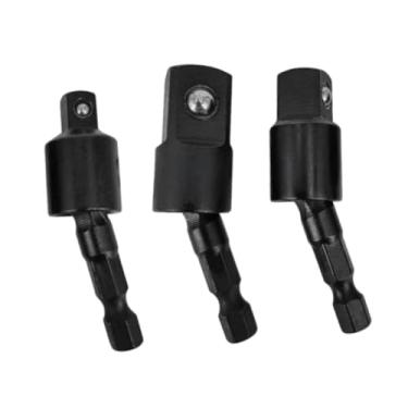 Imagem de Ｂｅｓｇａ 3 peças 1/4 "3/8" 1/2 "soquetes de driver soquetes de perfuração de perfuração Adaptador de soquete Bits CR 360 °, Preto