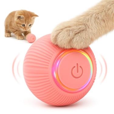 Imagem de Bola Giratória Inteligente Para Pet: Diversão Segura e Interativa | ABS Resistente, Atóxico | Rola Sozinha | Bola Eletrica Inteligente USB Para Gato e Cachorro | Bolinha giratoria (Rosa)