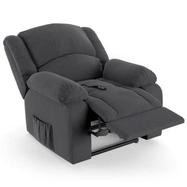 Imagem de Poltrona Do Papai Reclinável Pietra Controle Power Elétrico Fh9 Veludo Cinza - Mpozenato