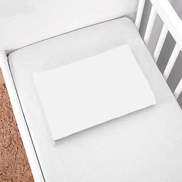 Imagem de Kit 2 Fronha De Berço Simples 30x40 Bainha Capa Para Travesseiro Infantil 100% Algodão (Branco)