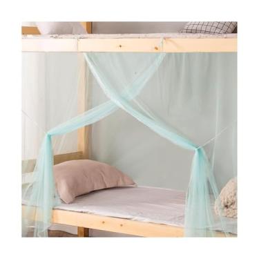 Imagem de Tenda de Mosquiteiro Dobrável de Poliéster Respirável Mosquiteiro Cortinas para Barraca 4 Cantos Rede Mosquiteira para Cama Fácil de Armazenar