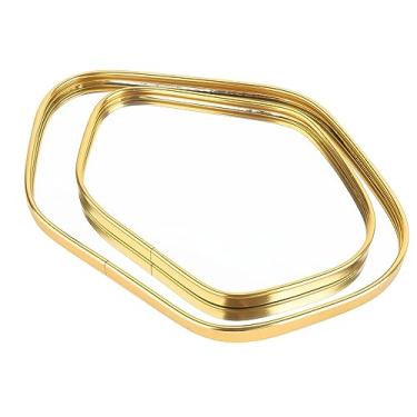 Imagem de Bandejas de perfum, bandeja espelhada dourada, bandeja decorativa de penteadeira, organizador de perfume antiderrapante em forma de pedra para joias, banheiro, mesa de centro (pequeno + grande)