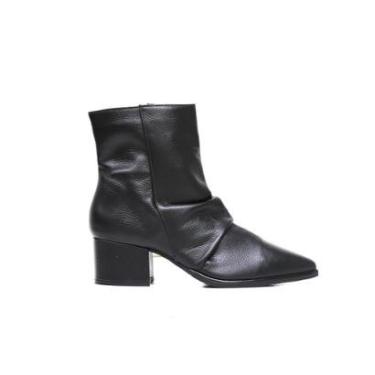Imagem de Bota Feminina Bico Fino Cano Baixo de Couro Rugo-Masculino