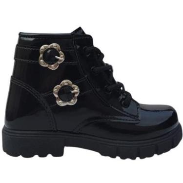 Imagem de Bota Infantil Feminina Coturno Tratorada Botinha Verniz Rock Glan Brilho Casual Confortável-Feminino