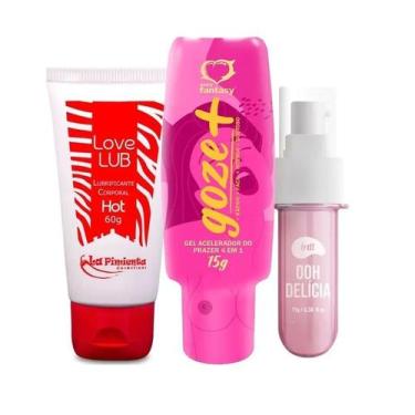 Imagem de Kit Lubrificante ìntimo Love Lub Gel Excitante Feminino e Calda Picant
