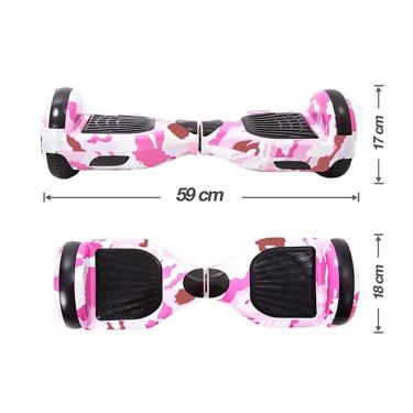 Imagem de Hoverboard Infantil Skate Elétrico Led Rosa Camuflado