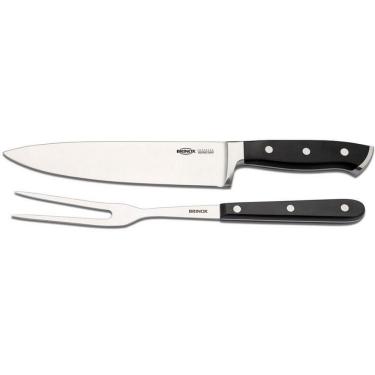 Imagem de Conjunto De Faca E Garfo Trinchante Brinox Infinity 2 Peças Preto E Inox