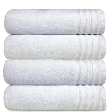 Imagem de Toalha de Banho Gigante Fio Penteado 100% Algodão Banhão 500g/m² Premium (BRANCA)