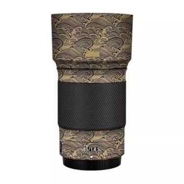 Imagem de Adesivo protetor de câmera de película de vinil para Nikon Z 85 mm F1.8S protetor acessórios de fotografia (ouro onda)