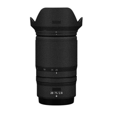 Imagem de Película protetora de lente de câmera película protetora de vinil adesivo premium para Nikon Z 28-75 mm F2.8 decalque fotográfico 28-75 2.8 (preto matriz)