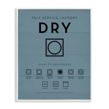 Imagem de Stupell Industries Design de arte giclée emoldurado branco com símbolos de secadora de roupas por Lettered and Lined, 40 x 50 cm