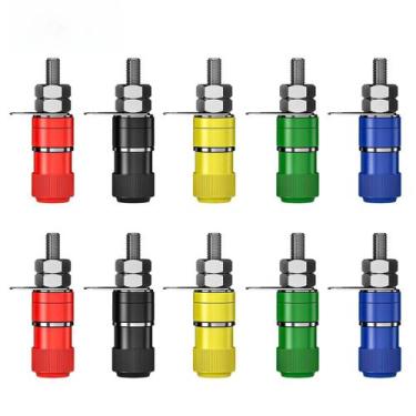 Imagem de Conectores Elétricos - 10 Peças de Plugue Banana 4mm com Porca - Acess