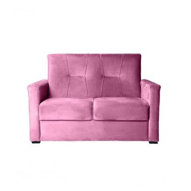 Imagem de Sofá Pequeno 2 Lugares 1,35 Porta Controle No Braço Alice Rosa