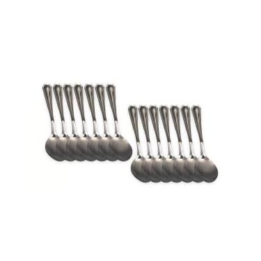 Imagem de Conjunto de Colheres para Sobremesa em Inox, 20cm, 12 Peças, Prata