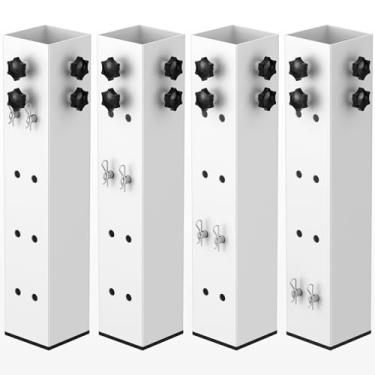 Imagem de FOROIRON 2025 Up-Grade Pacote com 4 peças Elevador de Cama de Dormitório Aço Carbono Elevador de Cama de Metal de 8 cm de Diâmetro para Dormitório Moldura de Cama de Madeira Altura 8,1 cm, 13 cm, 20,6