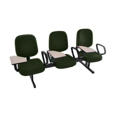 Imagem de Cadeira Em Longarina Com Prancheta Linha Blenda Verde - DESIGN OFFICE 