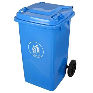 Imagem de Lixeira Externa 100L 120L 240L Com Rodas Lata Lixo Grande Para Serviços Pesados Com Tampa Lata Lixo Comercial Para Varanda Quintal Deck Pátio(Blue,120L)