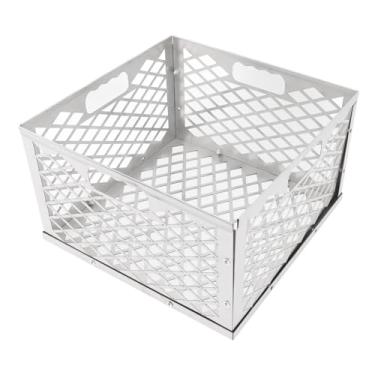 Imagem de Caixa de incêndio de cesta de carvão aço inoxidável portátil Durável portátil Rugged para churrasco Acessórios para churrasqueira 12in x12in x7.5in 5 peças