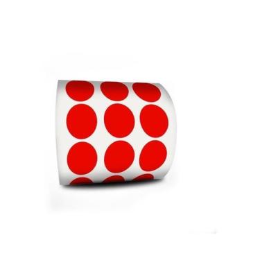 Imagem de Etiqueta Bolinha Colorida Vermelho 10Mm 1,0Cm Rolo C/1000 - DC