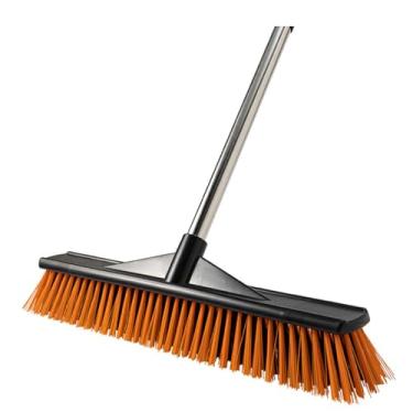 Imagem de Escova de limpeza de piso para uso ao ar livre, escova de cerdas rígidas, vassoura de pressão para quintal, pátio, armazém, piso de concreto, garagem garagem, jardim, limpeza de pátio, 146 cm de