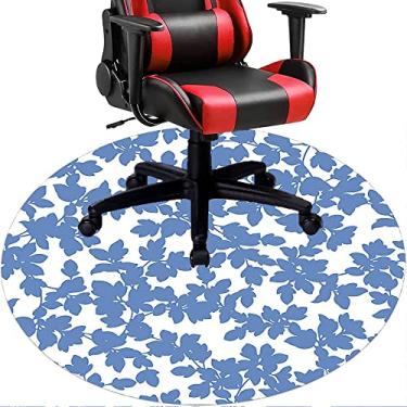 Imagem de Tapete de cadeira de escritório com flores, textura de flor, tapete de cadeira de mesa para piso de madeira de escritório em casa, protetor de piso de pilha baixa, redondo 119 cm