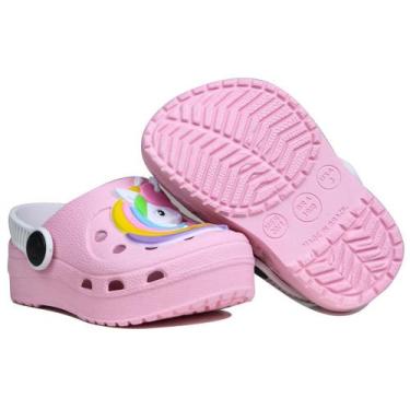 Imagem de Babuche Infantil Feminino Menina Chinelinho Sandália Rosa Claro Unicór