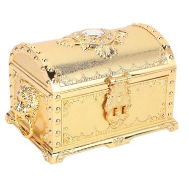 Imagem de RiToEasysports Caixa de Jóias de Metal Vintage Organizador de Gavetas Em Forma de Elegante para Uso Doméstico e Comercial Zinklegation + Velvet (Ouro)