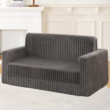 Imagem de HABUTWAY Sofá-cama dobrável, cadeira conversível 2 em 1 com apoio de braço, cama de cadeira dobrável portátil, sofá confortável, sofá preguiçoso multifuncional para sala de estar, quarto, dormitório