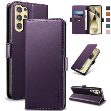 Imagem de YunuBeyii Capa Carteira para Samsung S24 Ultra - [Bloqueio RFID] Capinha Flip Magnética para Celular de Couro PU de Luxo com Suporte,Case Proteção,Rsistente,Antichoque, Roxo