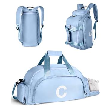 Imagem de Vogewood Presentes de aniversário para meninas de 4, 5, 6, 7, 8, 9, 10, 11, 12 e 13 anos, bolsas de ginástica com compartimento para sapatos, bolsa esportiva personalizada para meninas, monograma para