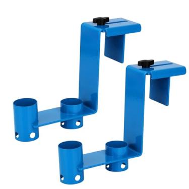 Imagem de 2 Un. Ganchos para Postes de Piscina, Ganchos Ajustáveis e Resistentes Equipamentos Vedação de Piscina Organizador Ferramentas para Pendurar Redes Skimmers Escovas e Postes (Azul)