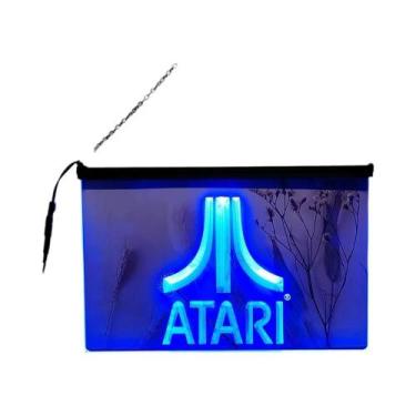 Imagem de Atari Game Logo LED Neon Sign 3D Escultura Arte De Parede Para Casa, Q
