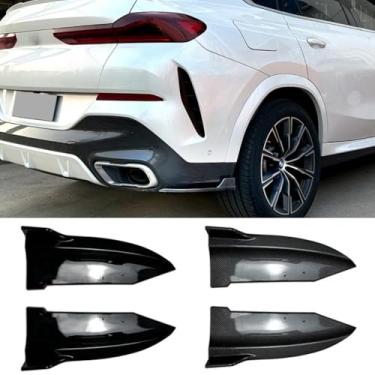 Imagem de Difusor de para-choque traseiro Spoiler de lábio divisor de para-choque traseiro compatível com X6 G06 M Sport 2019-2022 Kit de carroceria acessórios para carro (preto brilhante)