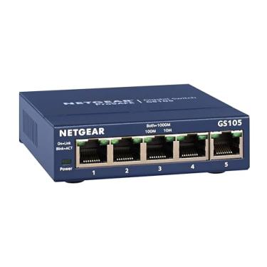 Imagem de Interruptor Ethernet Gigabit sem gestão Netgear de 5 portas, 5 portas, Cinza, 5 port